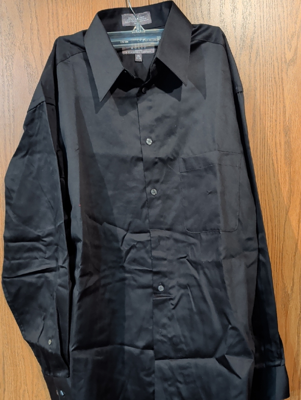 Small Men's Black Dress Shirt - Classic Long Sleeve